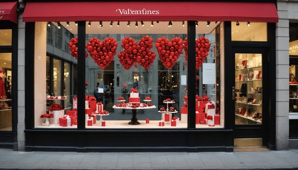 Idées créatives de décorations vitrine pour la saint-valentin